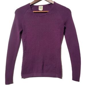 Title Nine Womens Pullover Sweater Size XS Purple V-neck Long Sleeve Stretch
